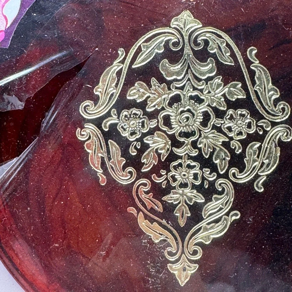 Bennington Brush Co 3 Piece Dresser Set Mirror Brush Comb Tortoise Gold Filigree